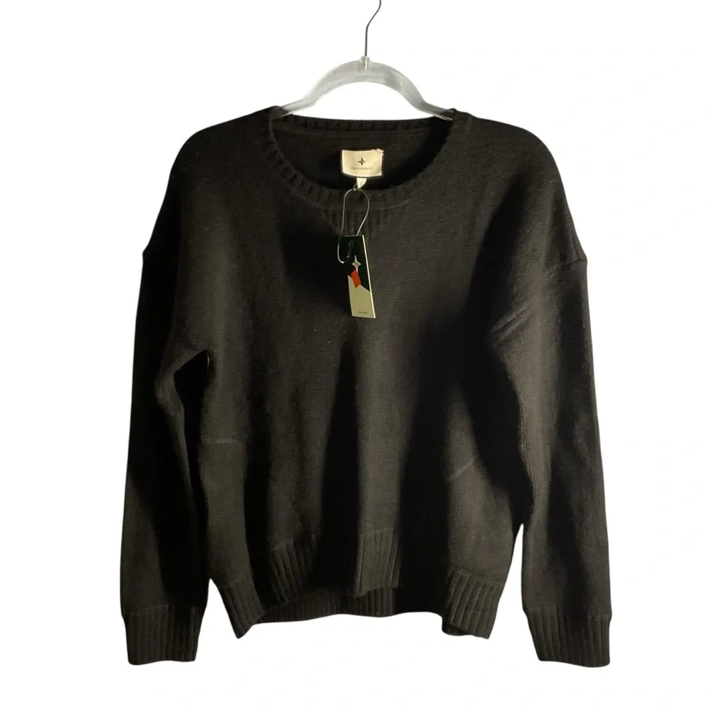 NWT Tuckernuck Women's Black Faris Pullover Crewneck Long Sleeve Sweater Sz. S